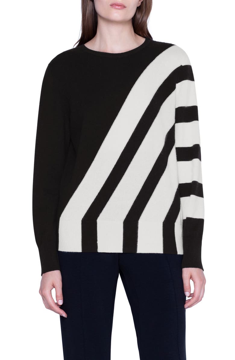 Akris Intarsia Stripe Cashmere Sweater, Main, color,