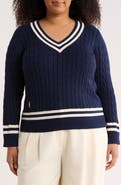 Lauren Ralph Lauren Cable Stitch Crewneck Cotton Sweater