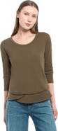 WILT Clothing Shrunken Crew 3/4 Sleeve Mock Layer Tee