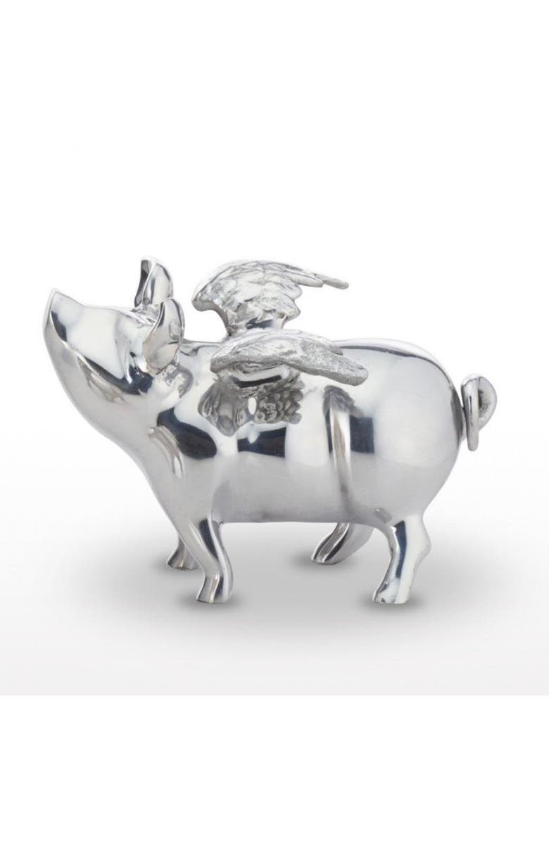 Lunares Flying Pig Bank, Main, color, Silver