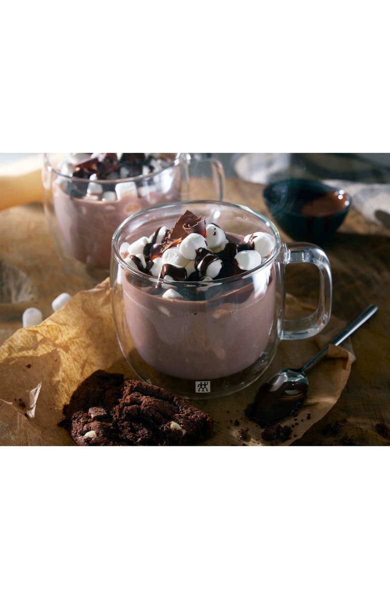 ZWILLING Sorrento Plus Set of 2 Double Wall Glass Cappuccino Mugs, Alternate, color, Clear