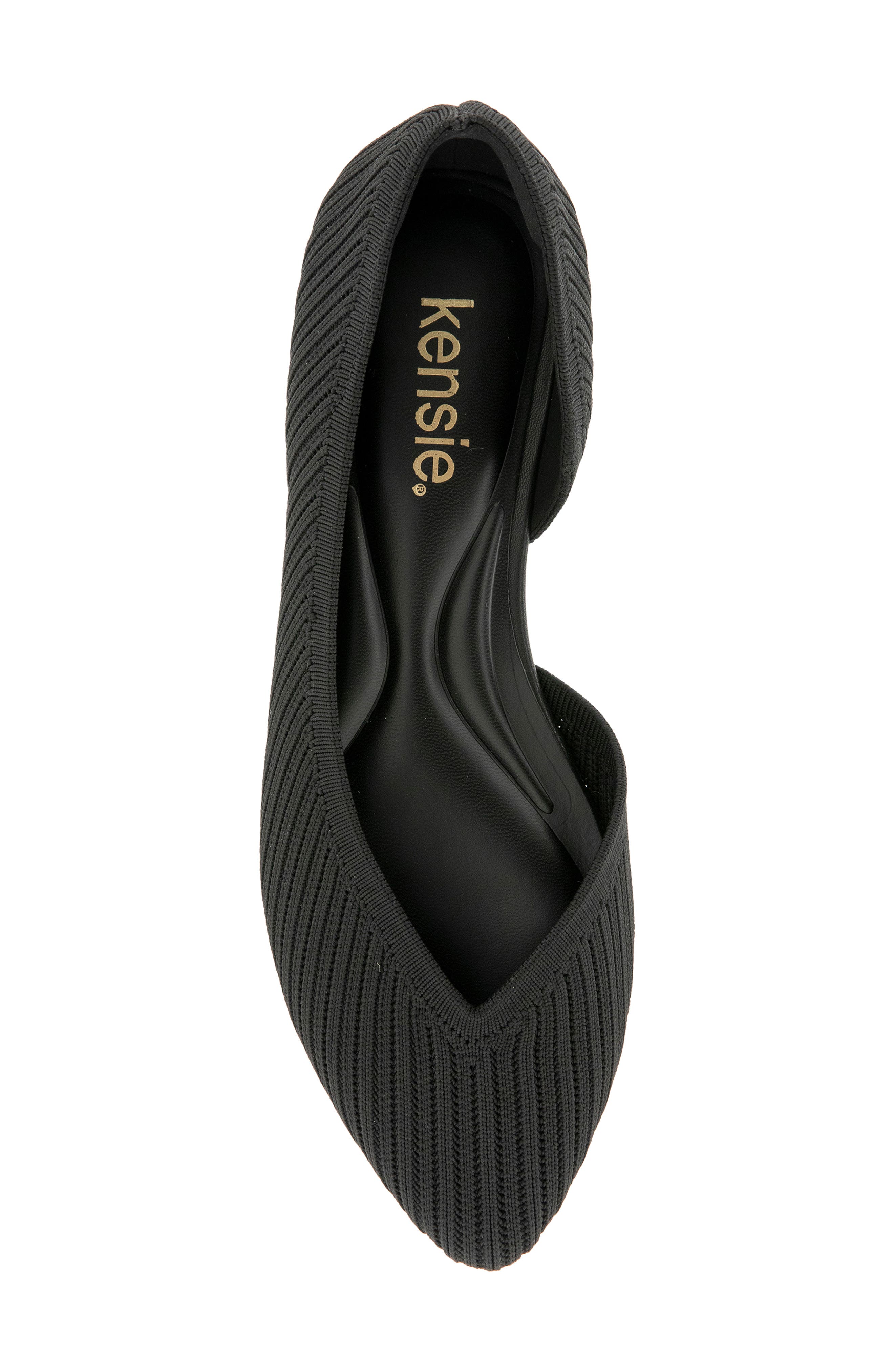 Gavah D'Orsay Flat, Alternate, color, BLACK