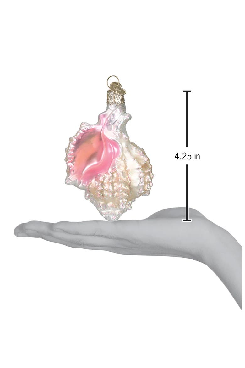 Mexican Seashell Ornament, Alternate, color, PINK/ TAN/ WHITE
