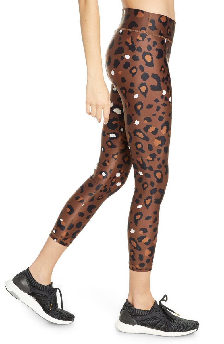 The Upside Tobacco Leopard Midi Yoga Pants, Alternate, color, 