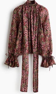 H&M Tie-Detail Chiffon Blouse