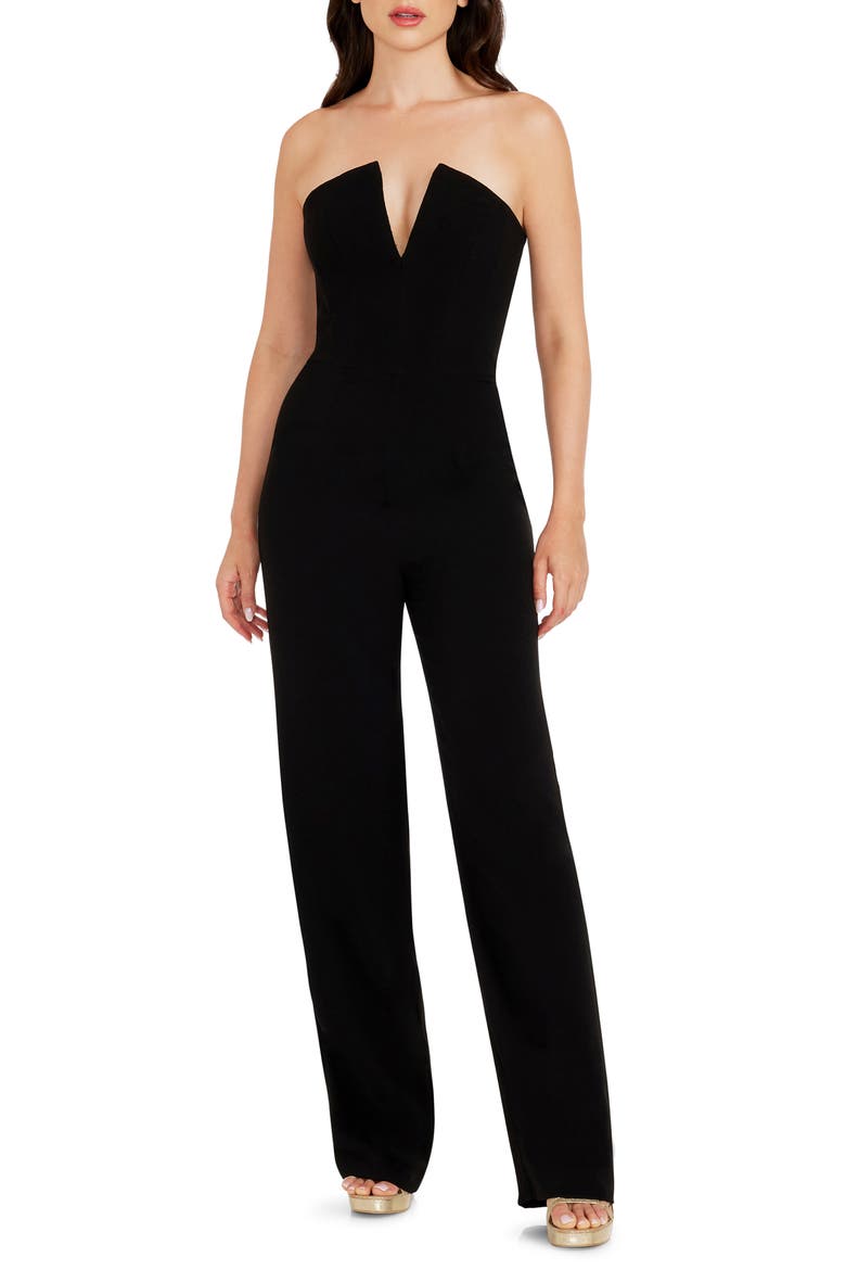 Fernanda Strapless Jumpsuit, Main, color, BLACK