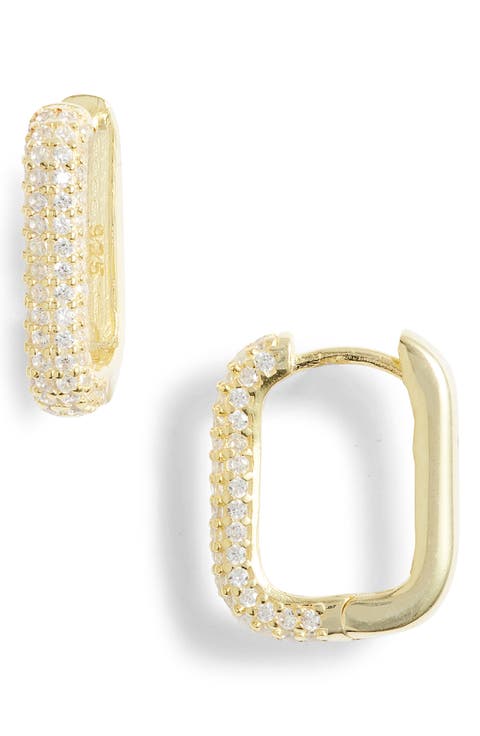 Pavé Box Hoop Earrings