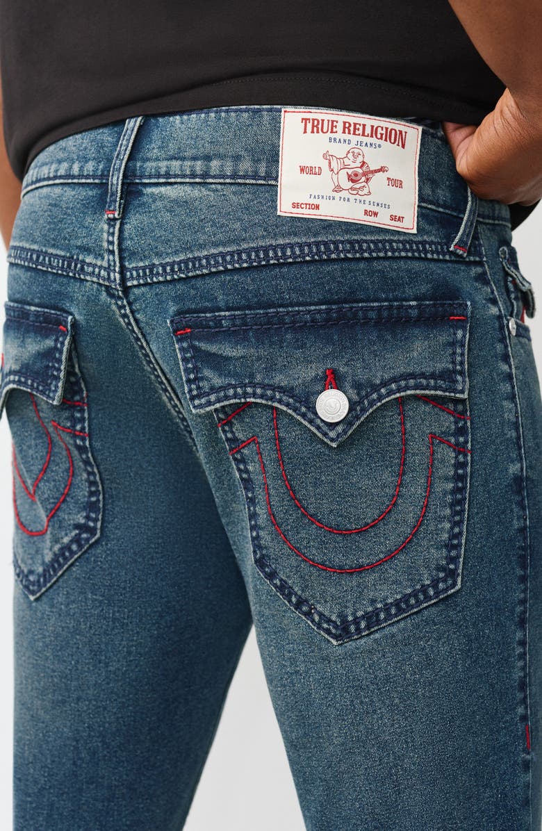 True Religion Rocco Big T Snap Flap Shorts, Alternate, color, Dark Thunderbolt Wash