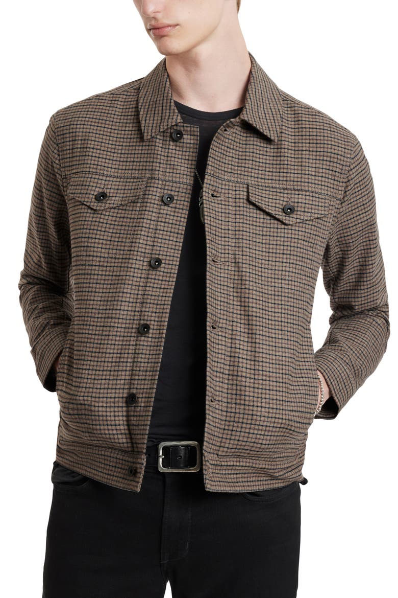 Evans Check Denim Trucker Jacket, Alternate, color, CORK