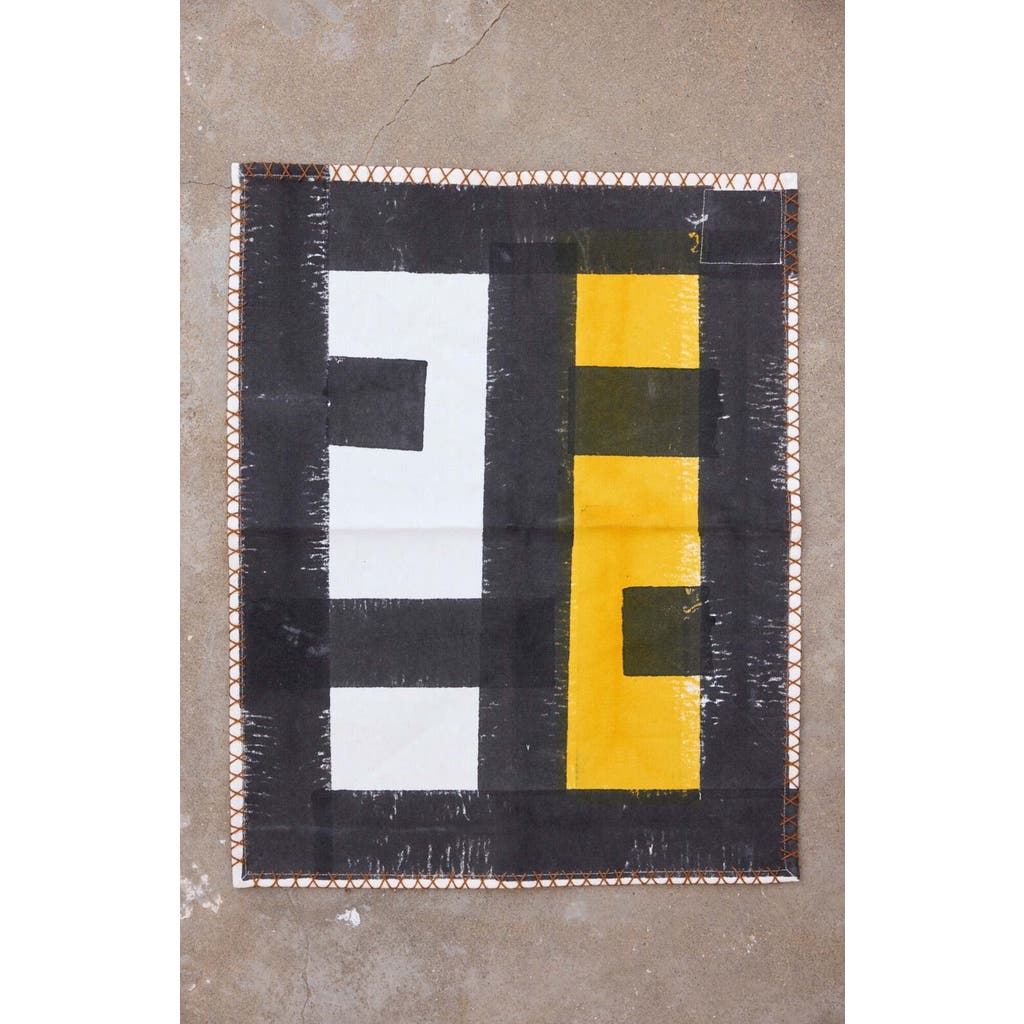 CQC LA Midnight Moon Placemat Set - Set of 4 Placemats with Napkins in Black, White, Yellow  product