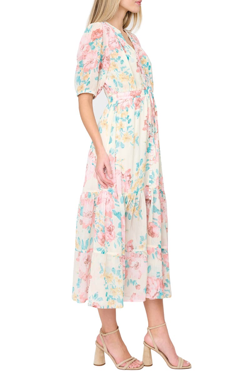 GIBSONLOOK Kira Drawstring Maxi Dress, Alternate, color, Sunday Bouquet Floral
