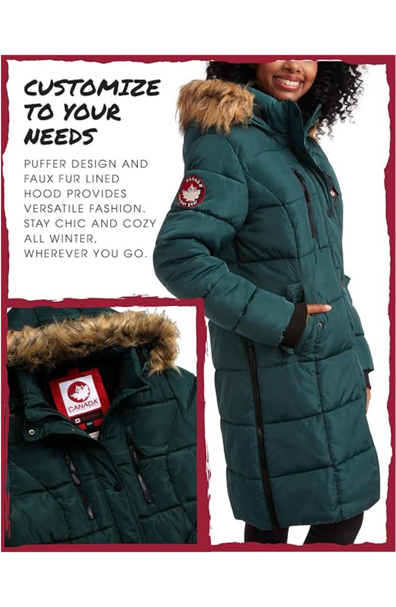 CANADA WEATHER GEAR Women's Heavyweight Long Parka Jacket, Alternate, color, Ponderosa Green