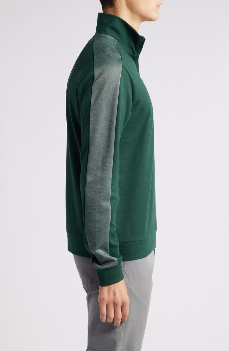 BOSS Quarter Zip Logo Pullover, Alternate, color, Open Green
