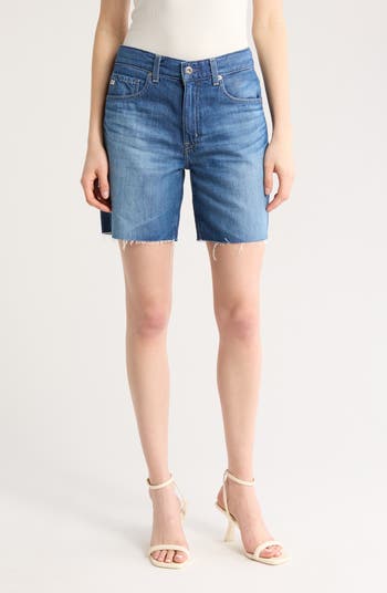 Ex-Boyfriend Raw Hem Denim Bermuda Shorts