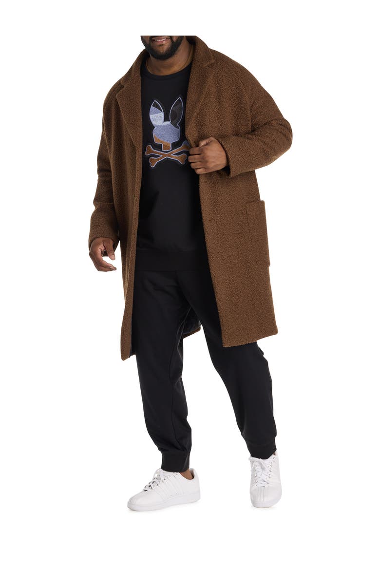 Big & Tall Teddy Overcoat, Alternate, color, CHOCOLATE