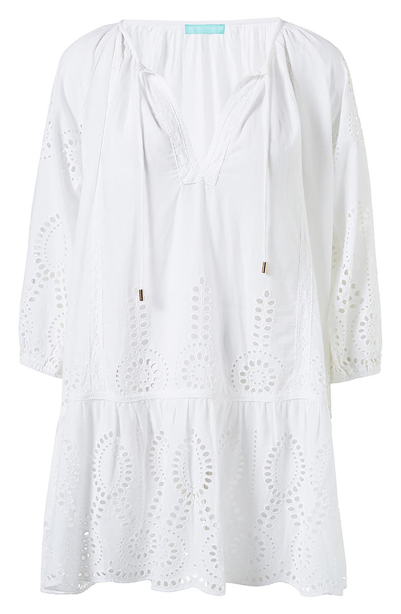 Melissa Odabash Ashley Core Broderie Anglaise Cover-Up Tunic, Alternate, color, White