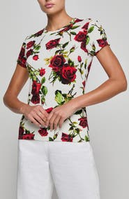 L'AGENCE Ressi Floral Print T-Shirt