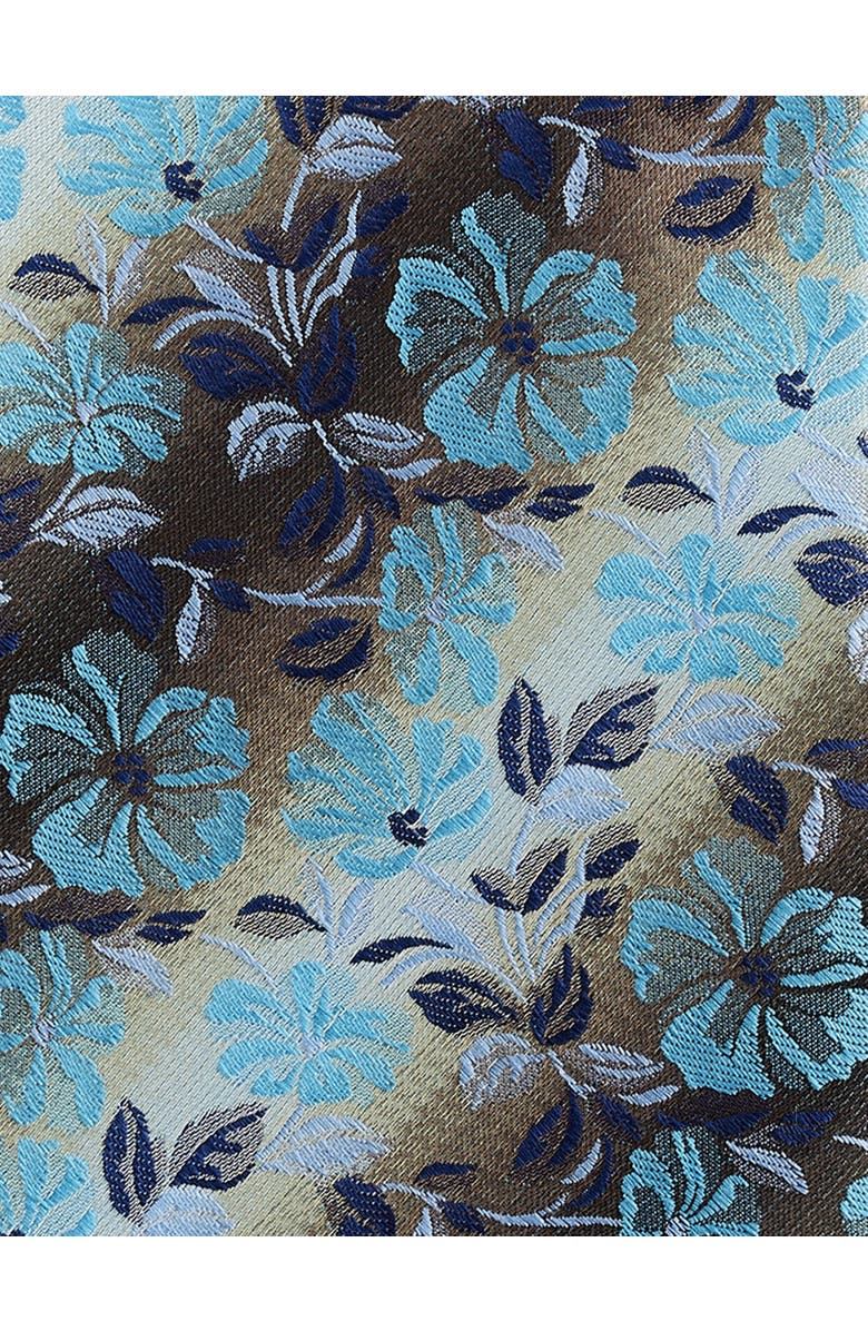 Synrgy by DXL Big & Tall Modern Floral Tie, Alternate, color, Aqua