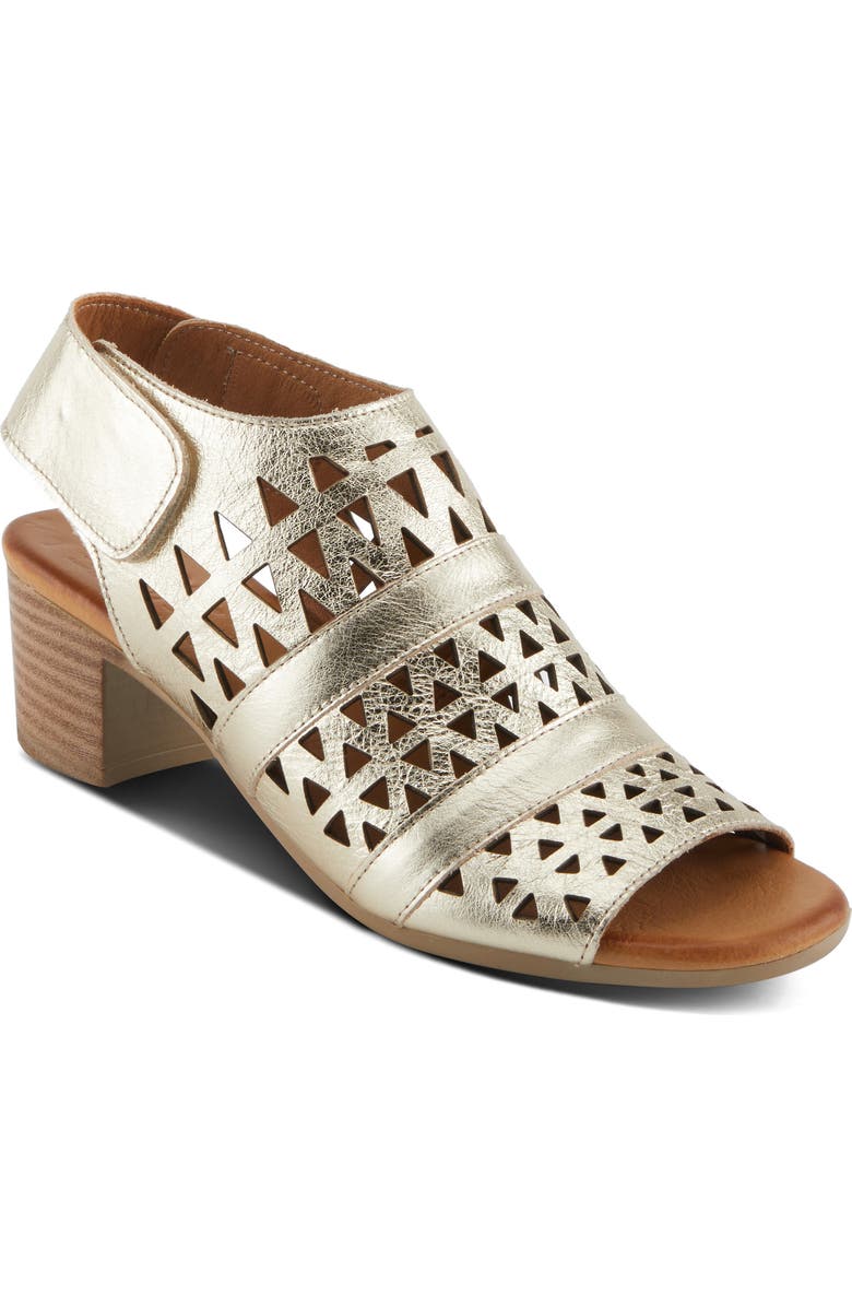 Spring Step Dorotha Cutout Block Heel Sandal, Main, color, Gold