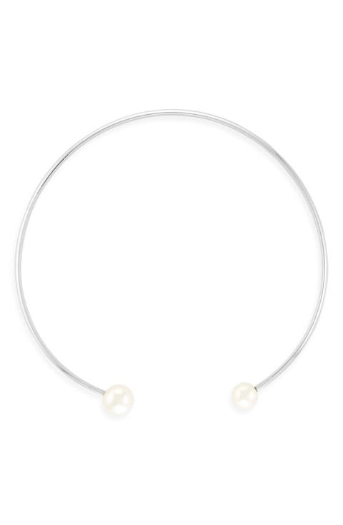 Jemima Faux Pearl Open Choker Necklace