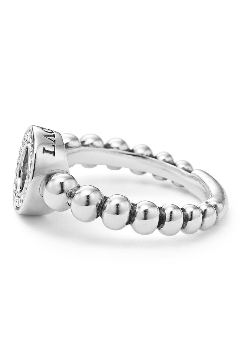 Caviar Spark Diamond Open Circle Ring, Alternate, color, DIAMOND/ SILVER