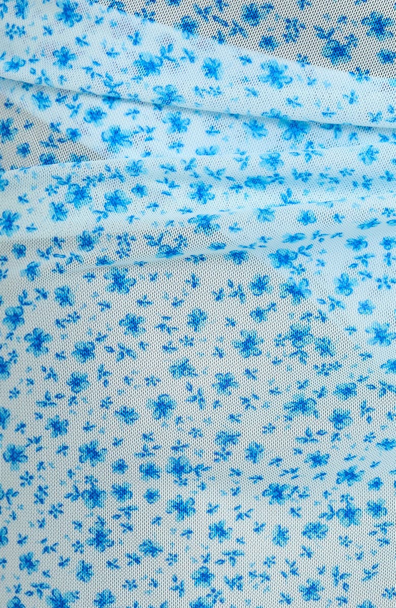 Kulani Kinis Floral Lettuce Edge Sheer Stretch Mesh Cover-Up Sarong, Alternate, color, Dream Flower