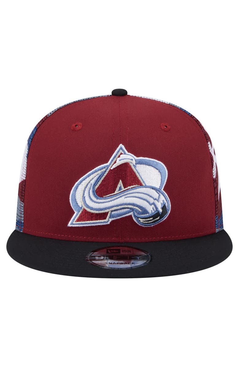 New Era Men's New Era Burgundy/Black Colorado Avalanche Camo Meshback 9FIFTY Snapback Hat, Alternate, color, 