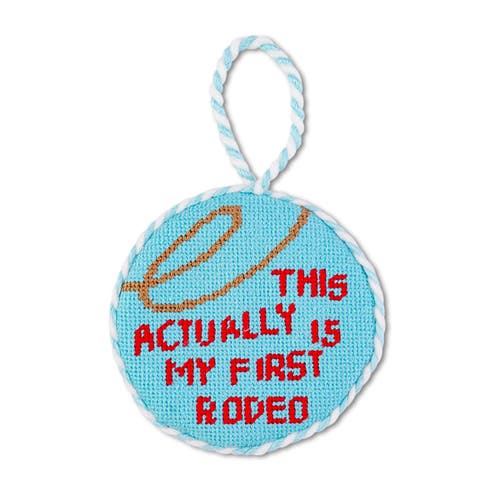 Furbish Needlepoint Ornament In Blue