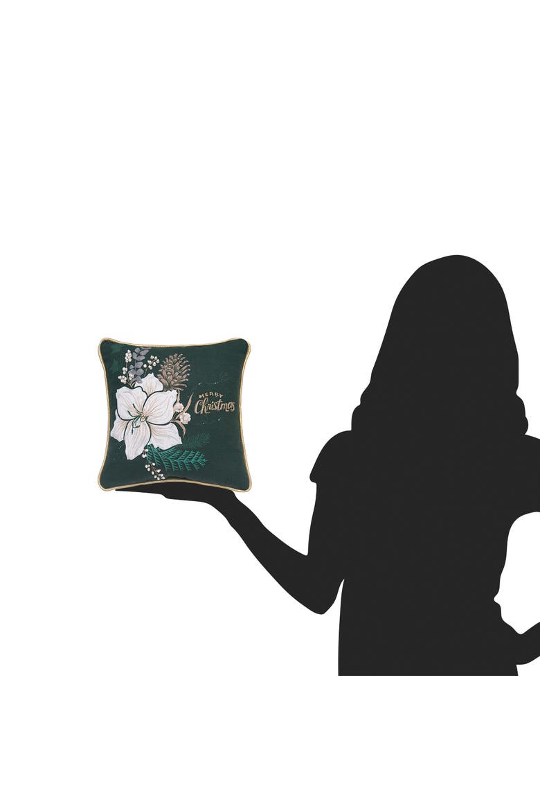 Christmas Amaryllis Small/Petite Accent Pillow, Alternate, color, White