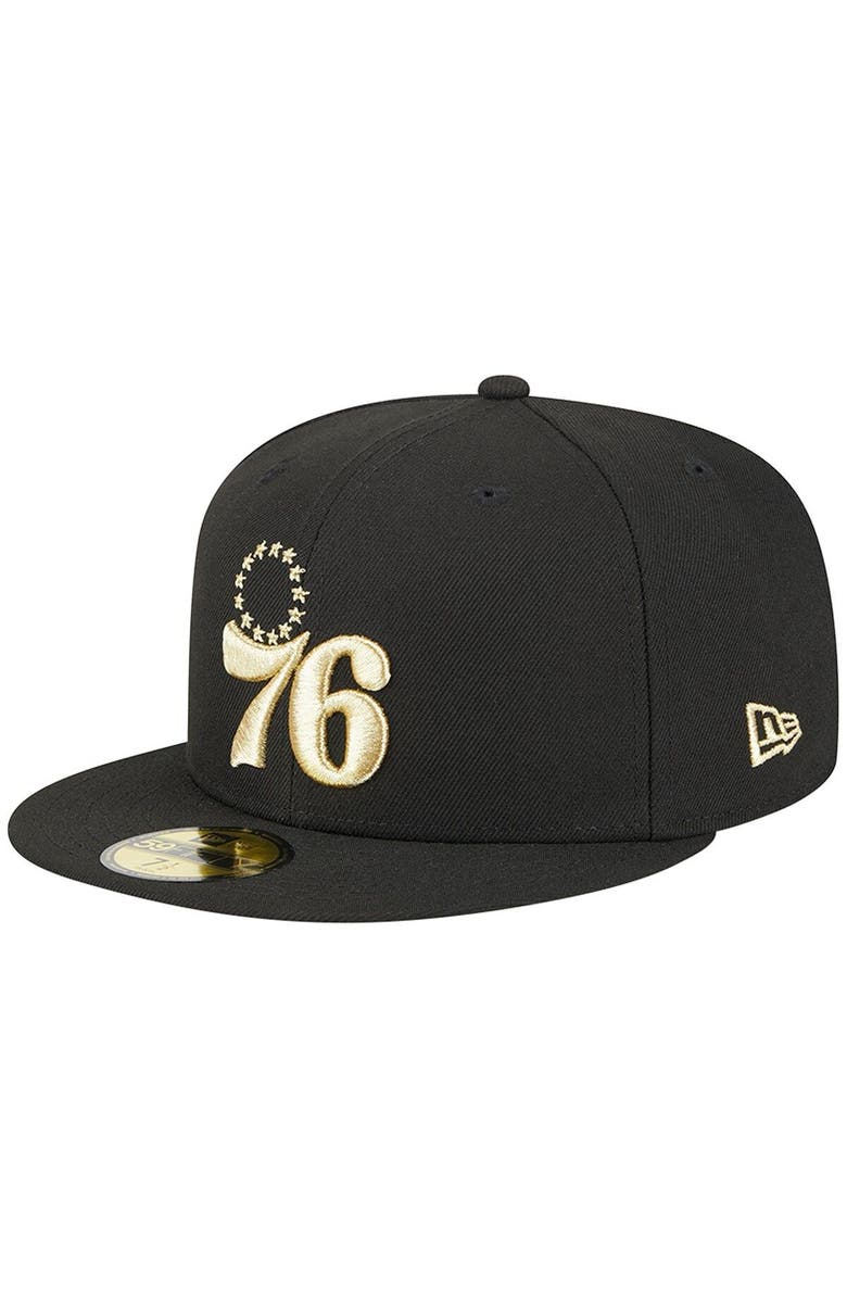New Era Men's New Era Black Philadelphia 76ers 59FIFTY Day 59FIFTY Fitted Hat, Alternate, color,