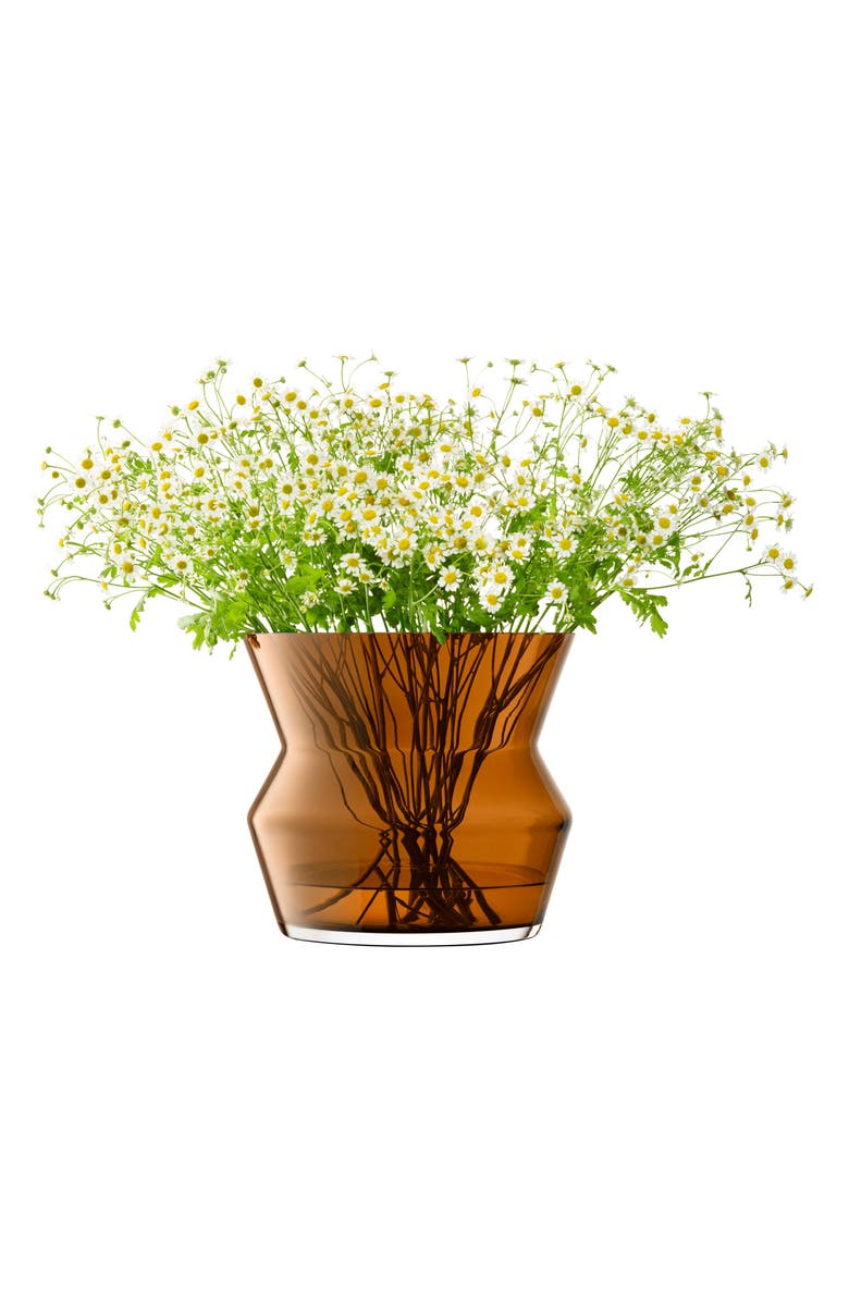 LSA Sculpt Glass Lantern/Vase, Alternate, color, Brown/ Mocha