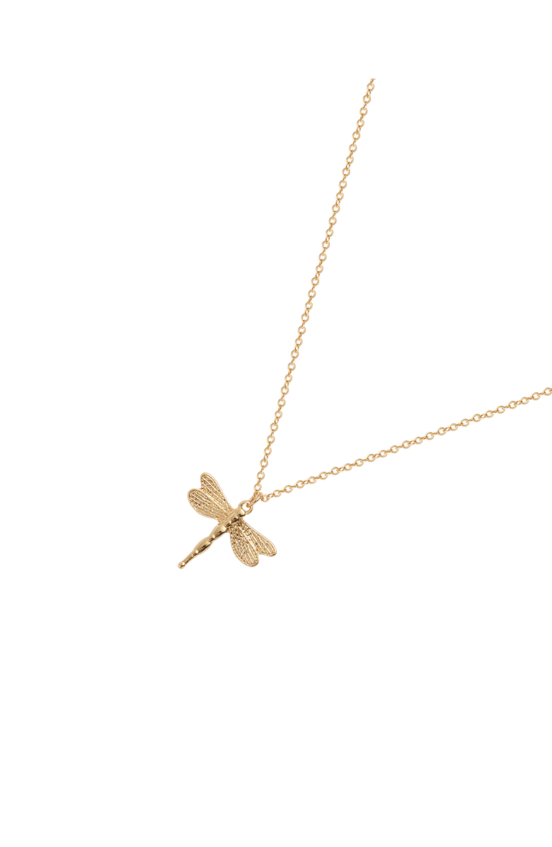 Fable England Dragonfly Crystal Necklace, Alternate, color, Blue & Gold