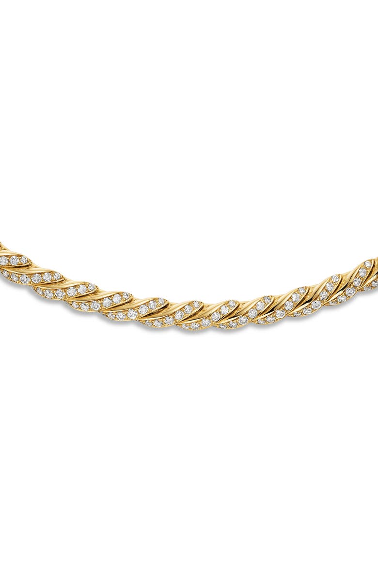 David Yurman Pavé Flexible 18K Gold Necklace with Diamonds, Alternate, color, Yellow Gold/ Diamond