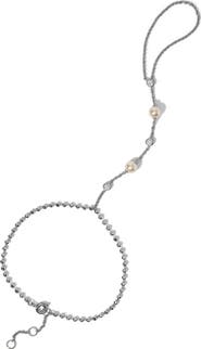 Nadri Esme Faux Pearl Hand Chain Bracelet