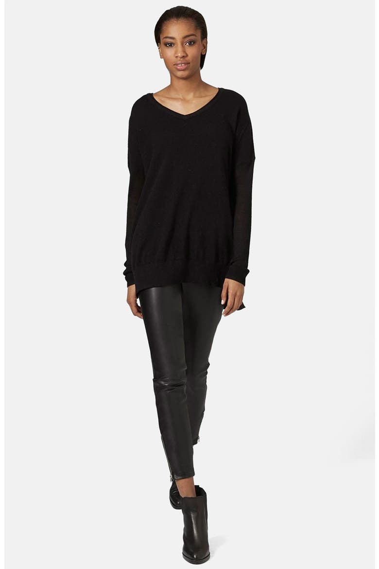 V-Neck Sweater, Alternate, color, BLACK