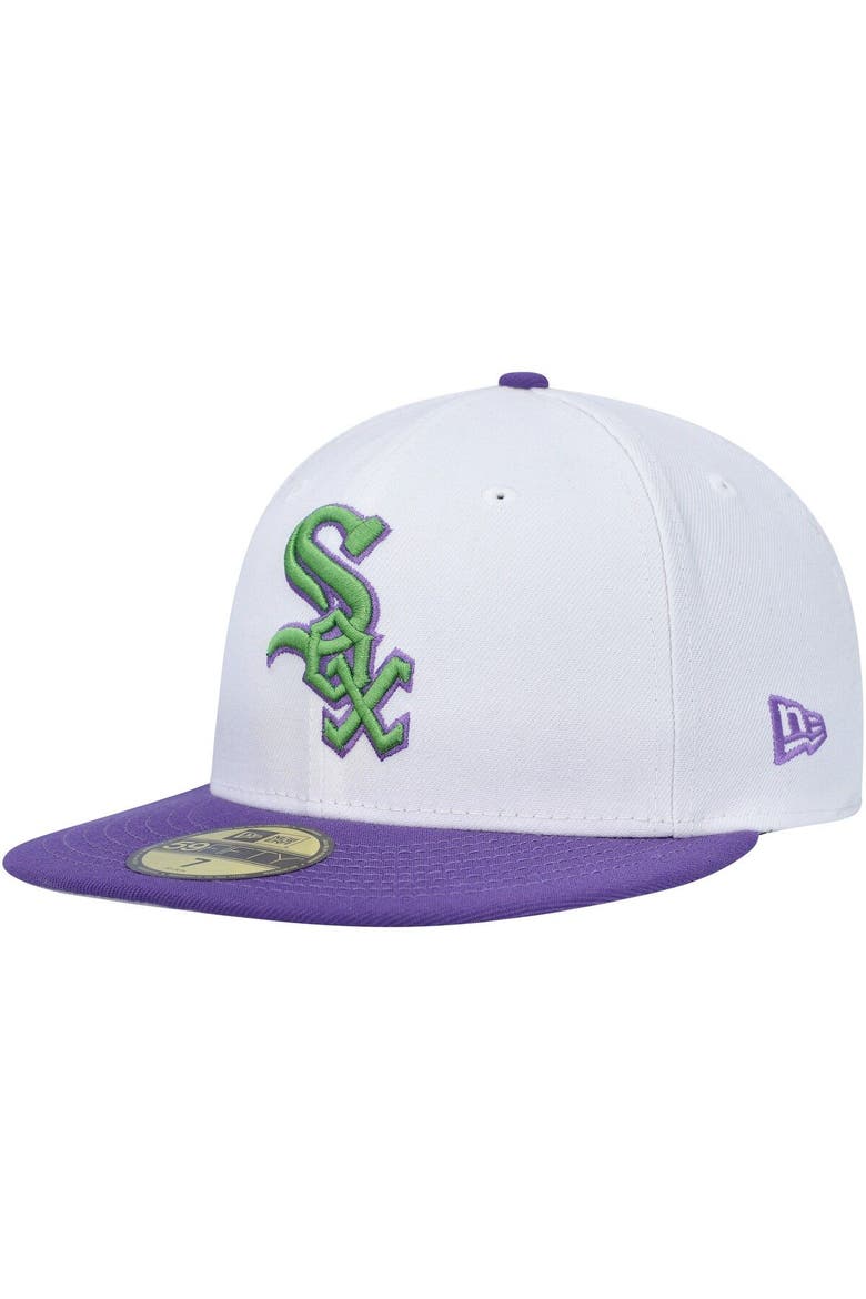 Men's New Era White Chicago White Sox  Side Patch 59FIFTY Fitted Hat, Alternate, color, White