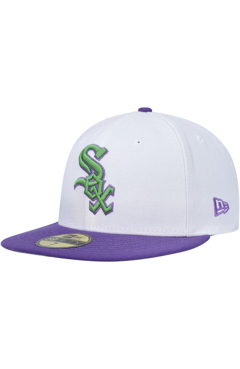 New Era Men's New Era White Chicago White Sox Side Patch 59FIFTY Fitted Hat, Alternate, color, White