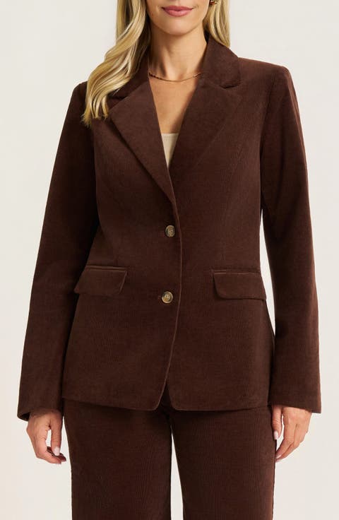 Jessie Button Front Corduroy Blazer