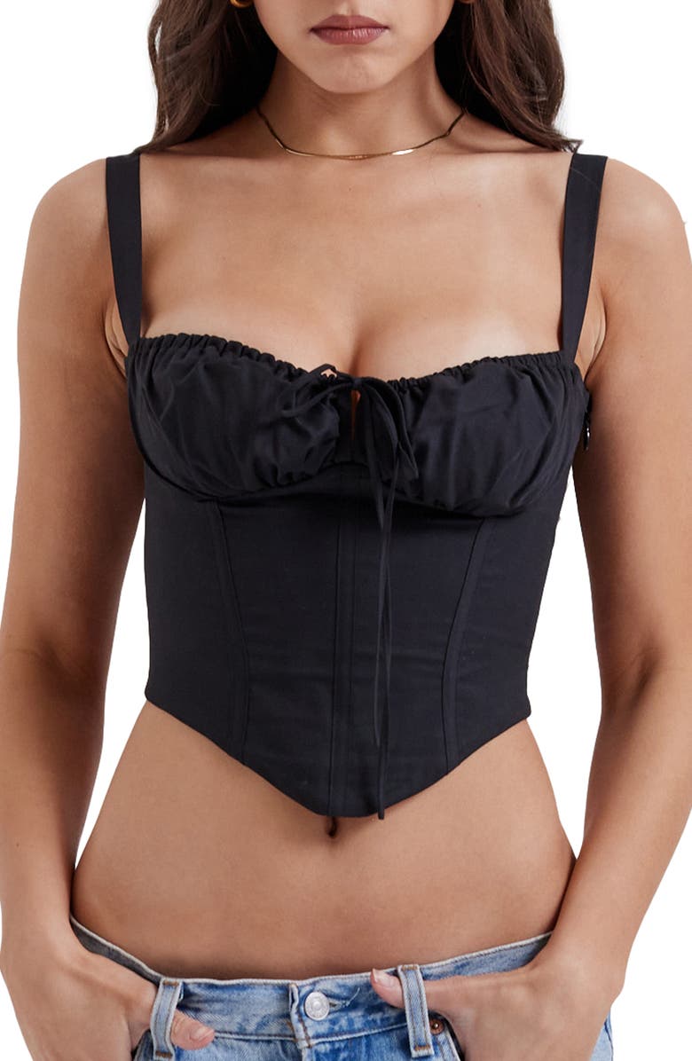 Analia Lace-Up Crop Corset Camisole