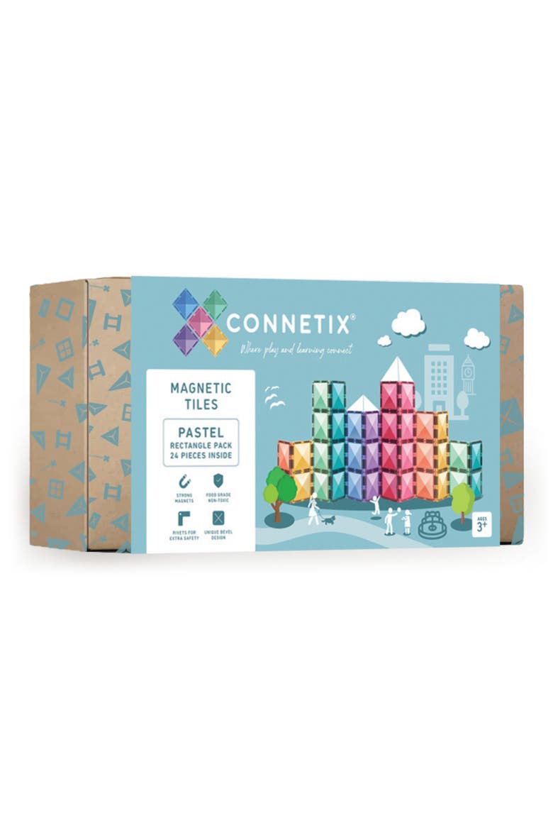 Kids' Pastel Magnetic Tiles 24-Piece Rectangle Pack, Main, color, PASTEL