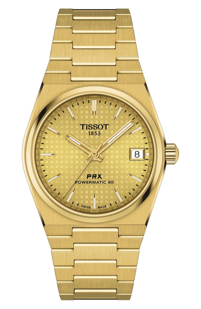 Tissot PRX Powermatic 80 Bracelet Watch, 35mm, Main, color, Gold