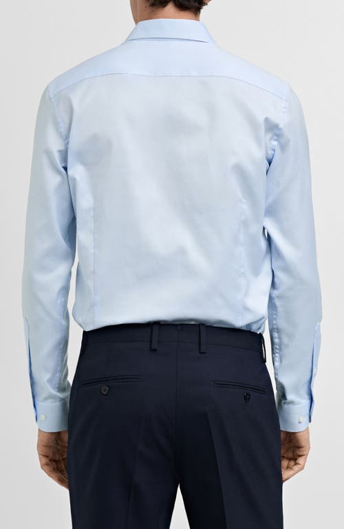 Mango Slim Fit Cotton Poplin Suit Button-up Shirt In Sky Blue