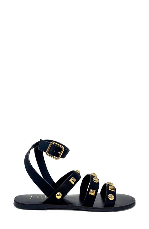 Shushop Daphne Studded Gladiator Sandal In Black