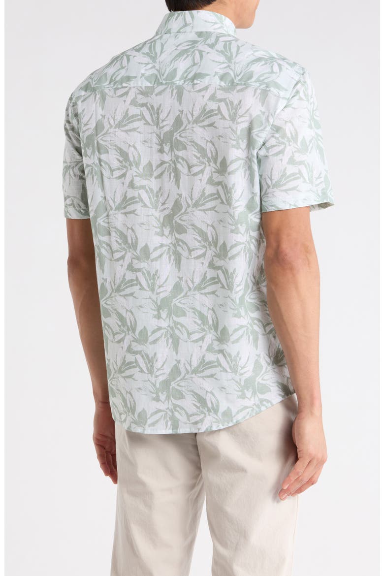 Hewitt Cotton Button-Up Shirt, Alternate, color, AQUA GREEN