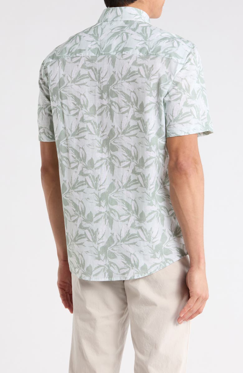 Robert Barakett Hewitt Cotton Button-Up Shirt, Alternate, color, Aqua Green