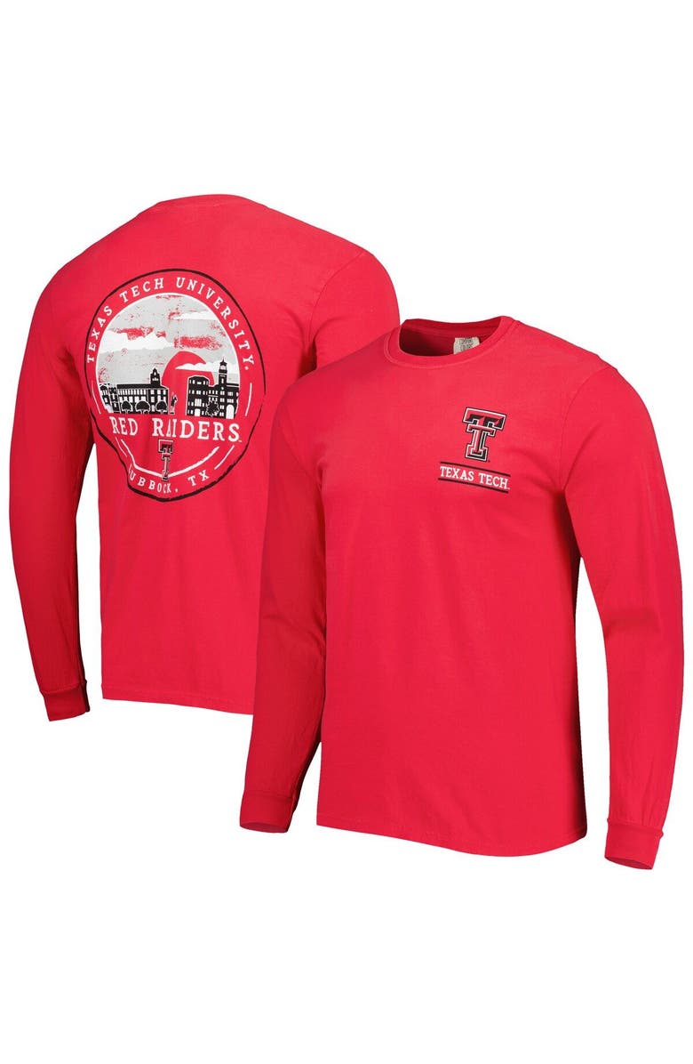 IMAGE ONE Men's Red Texas Tech Red Raiders Circle Campus Scene Long Sleeve T-Shirt, Main, color, Red