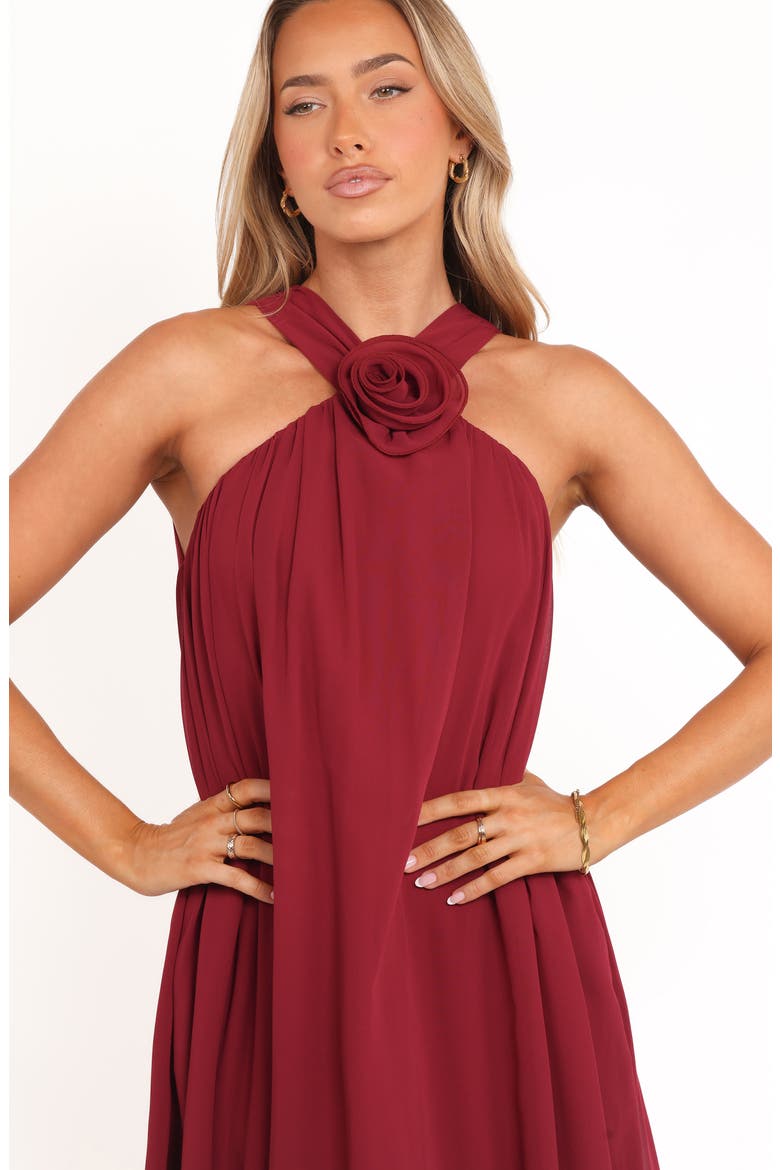 Melba Rosette Maxi Dress, Alternate, color, BERRY