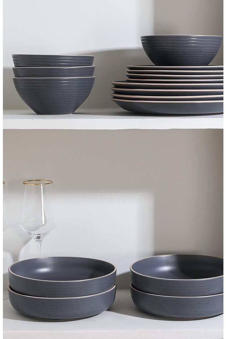 Lauren Stoneware 16-Piece Dinnerware Set, Alternate, color, Charcoal