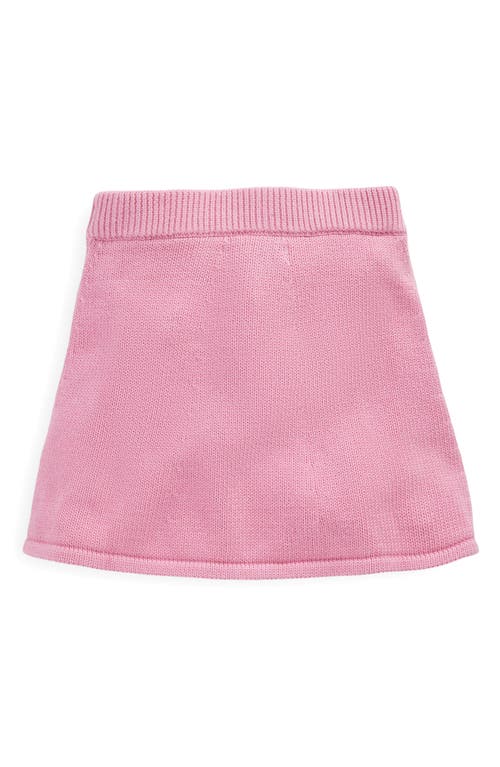 Mini Boden Kids' Heart Embroidered Cable Cotton Sweater Skirt In Pink
