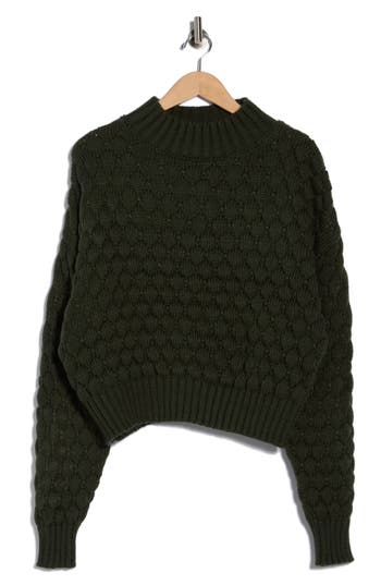 Elodie Bubble Knit Crop Sweater In Multi